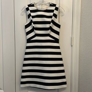 Kate Spade. Black & White Stripe A-Line Dress. Size 00.